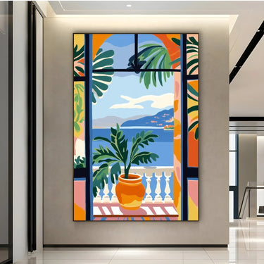 Quadro Stampa su Tela Finestra sul mediterraneo - CupidoDesign