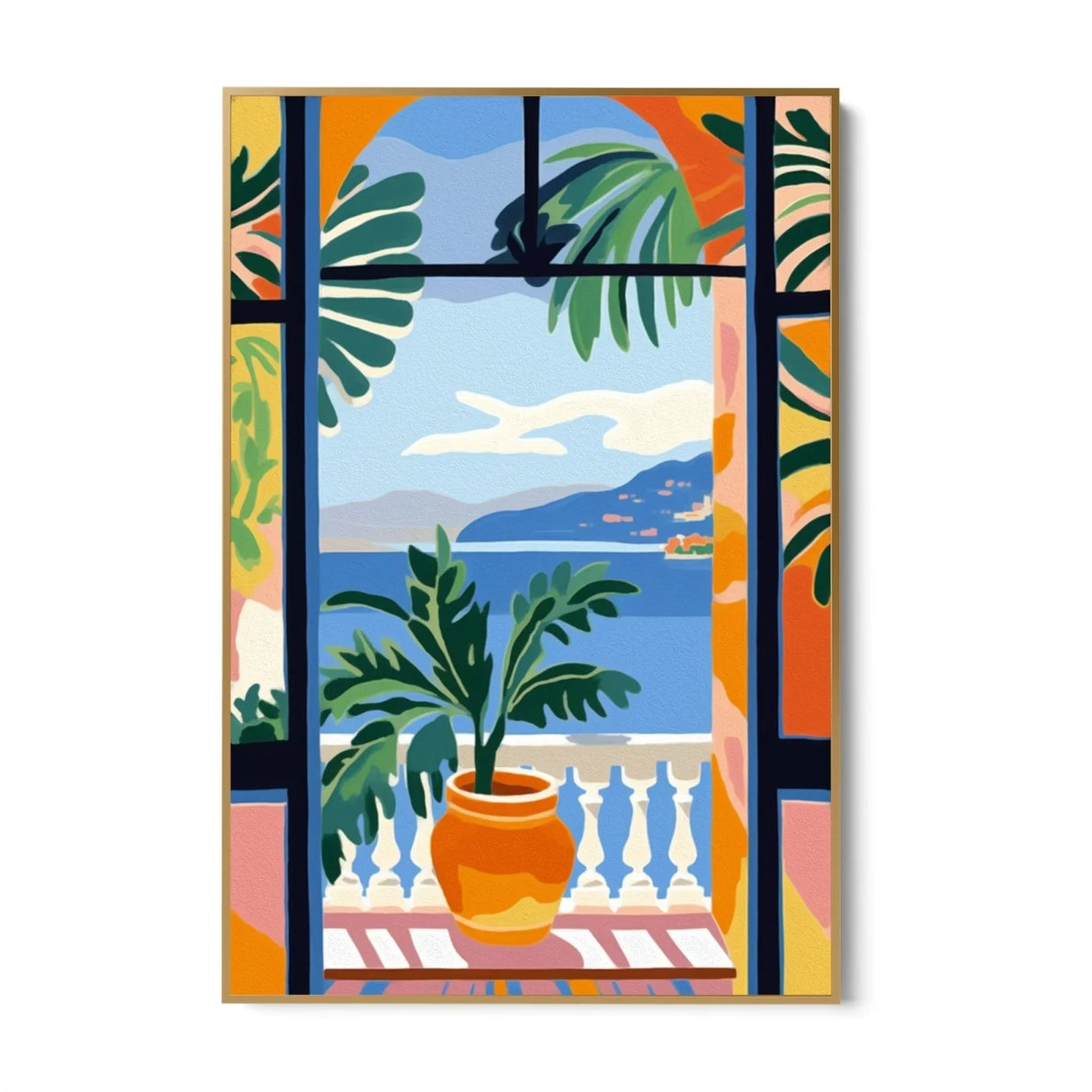 Quadro Stampa su Tela Finestra sul mediterraneo - CupidoDesign