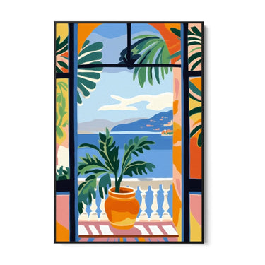 Quadro Stampa su Tela Finestra sul mediterraneo - CupidoDesign