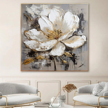 Quadro Stampa su Tela Fiore Dorato - CupidoDesign
