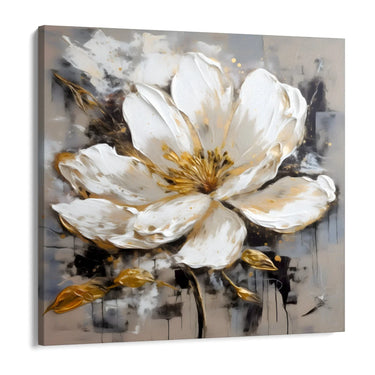 Quadro Stampa su Tela Fiore Dorato - CupidoDesign