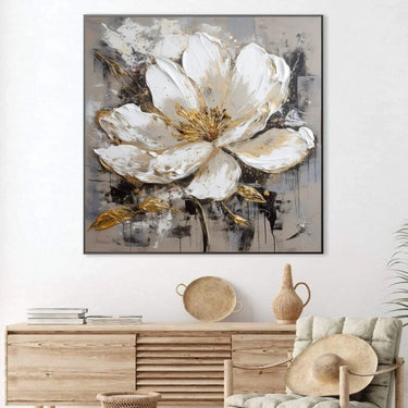 Quadro Stampa su Tela Fiore Dorato - CupidoDesign