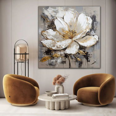 Quadro Stampa su Tela Fiore Dorato - CupidoDesign