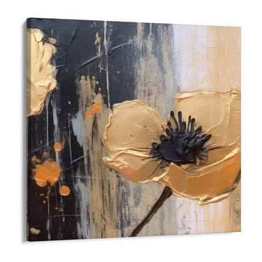 Quadro Stampa su Tela Fioritura dorata - CupidoDesign