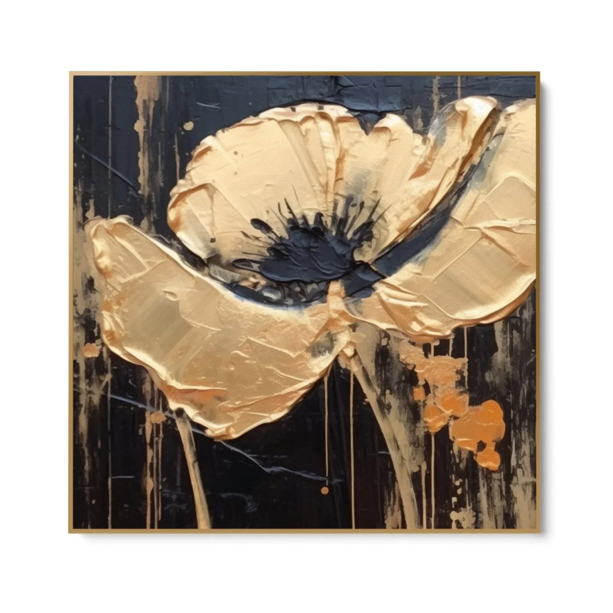 Quadro Stampa su Tela Fioritura dorata - CupidoDesign