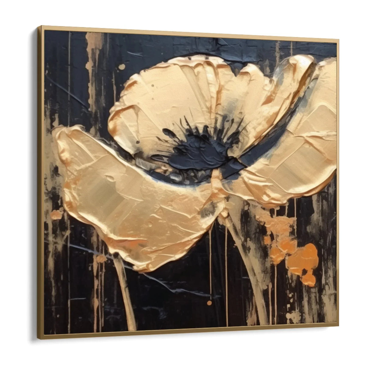 Quadro Stampa su Tela Fioritura dorata - CupidoDesign