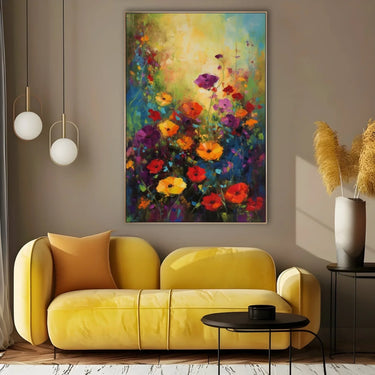 Quadro Stampa su Tela Colorata Fioritura - CupidoDesign