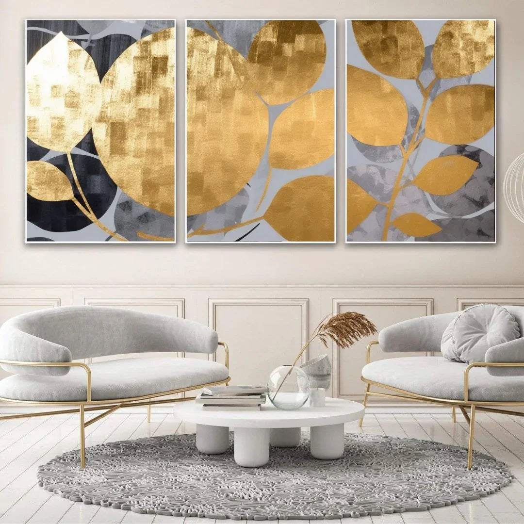 Quadro Stampa su Tela Fioriture dorate - CupidoDesign