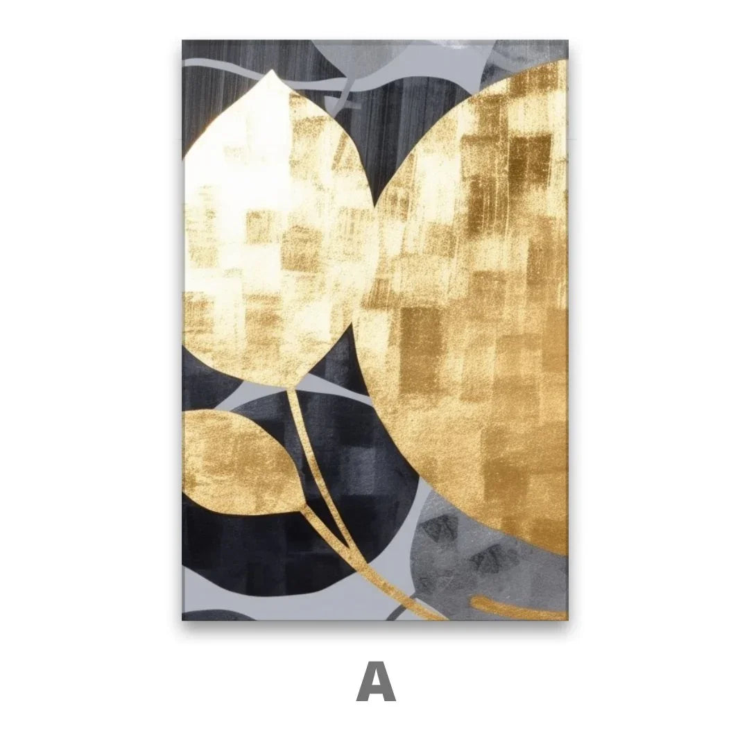 Quadro Stampa su Tela Fioriture dorate - CupidoDesign