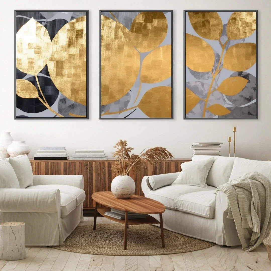 Quadro Stampa su Tela Fioriture dorate - CupidoDesign