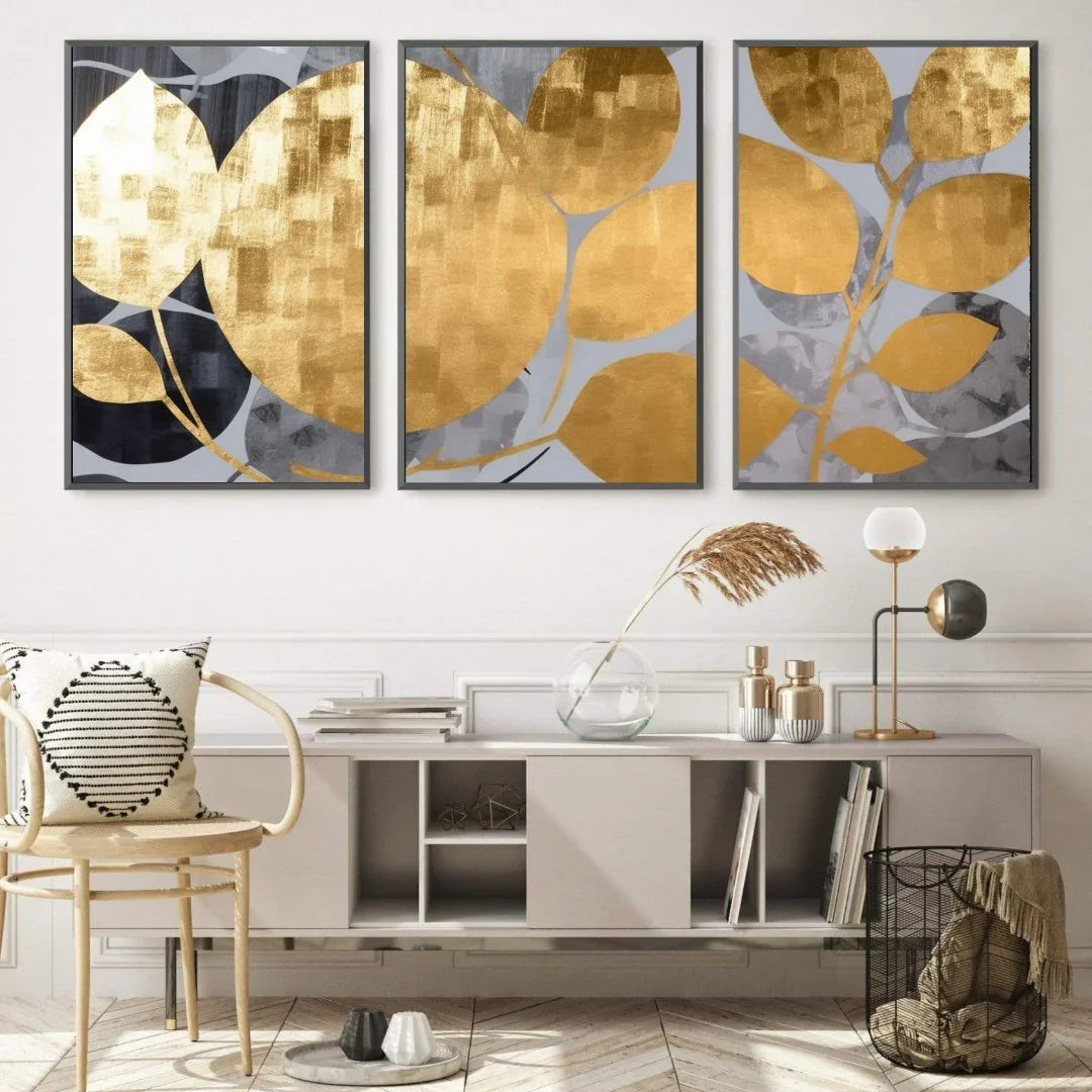 Quadro Stampa su Tela Fioriture dorate - CupidoDesign