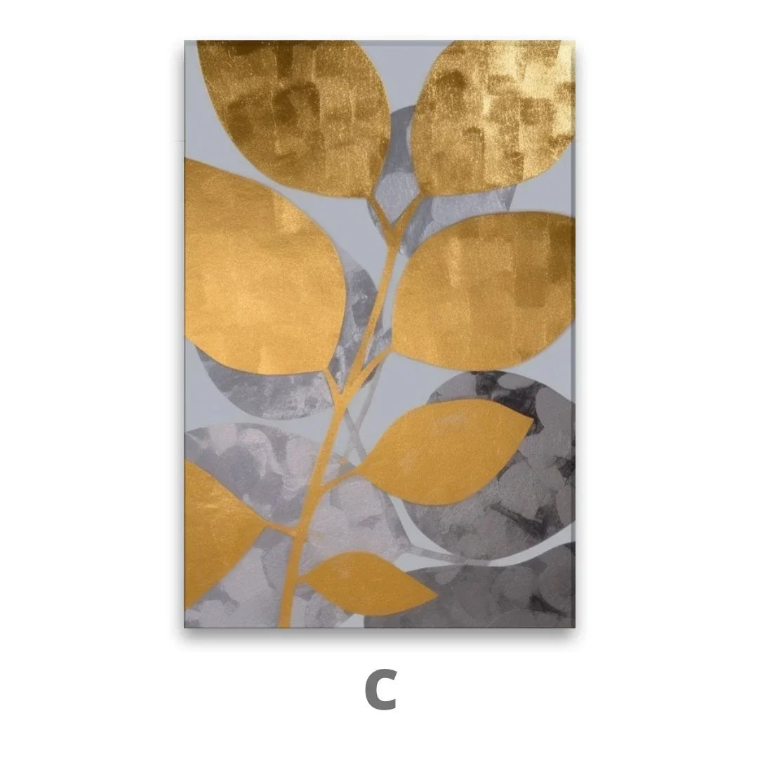Quadro Stampa su Tela Fioriture dorate - CupidoDesign