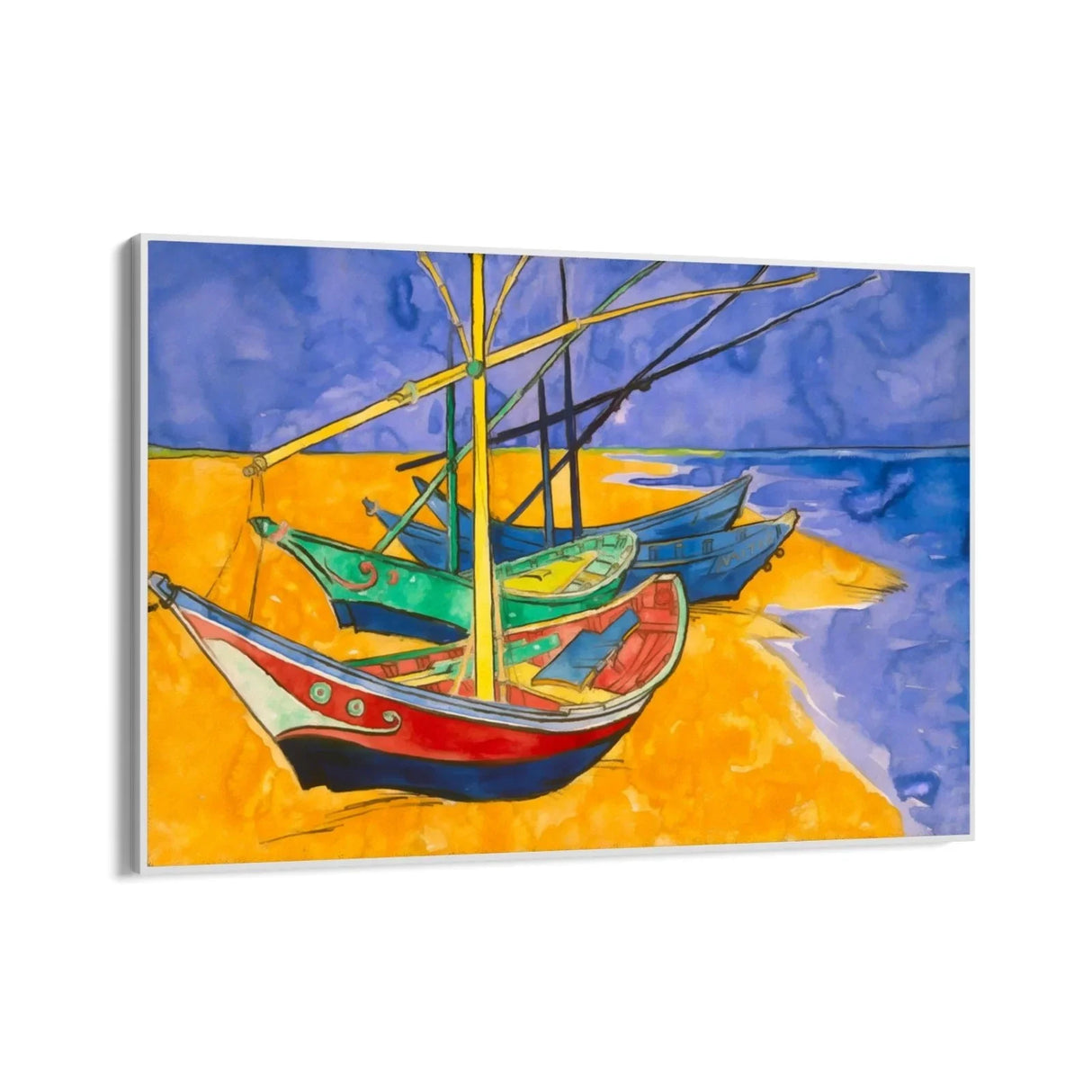 Quadro Stampa su Tela Fishing Boats on the Beach I, Vincent Van Gogh - CupidoDesign