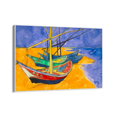 Quadro Stampa su Tela Fishing Boats on the Beach I, Vincent Van Gogh - CupidoDesign