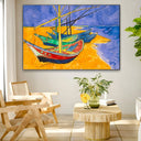 Quadro Stampa su Tela Fishing Boats on the Beach I, Vincent Van Gogh - CupidoDesign