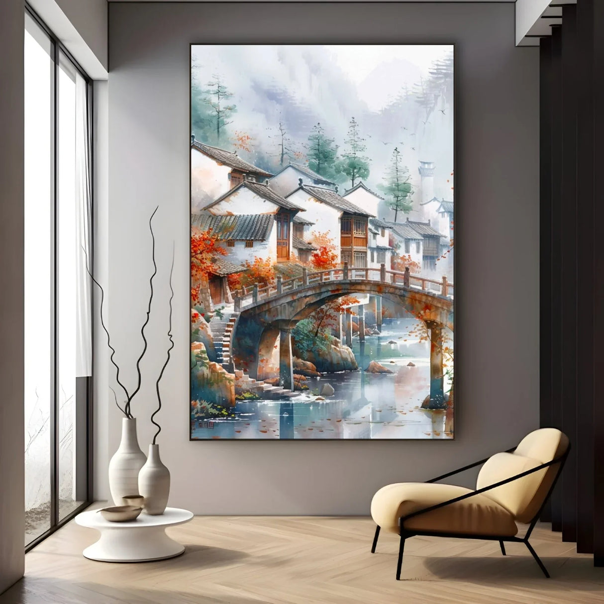 Quadro Stampa su Tela Fiume nella tundra - CupidoDesign