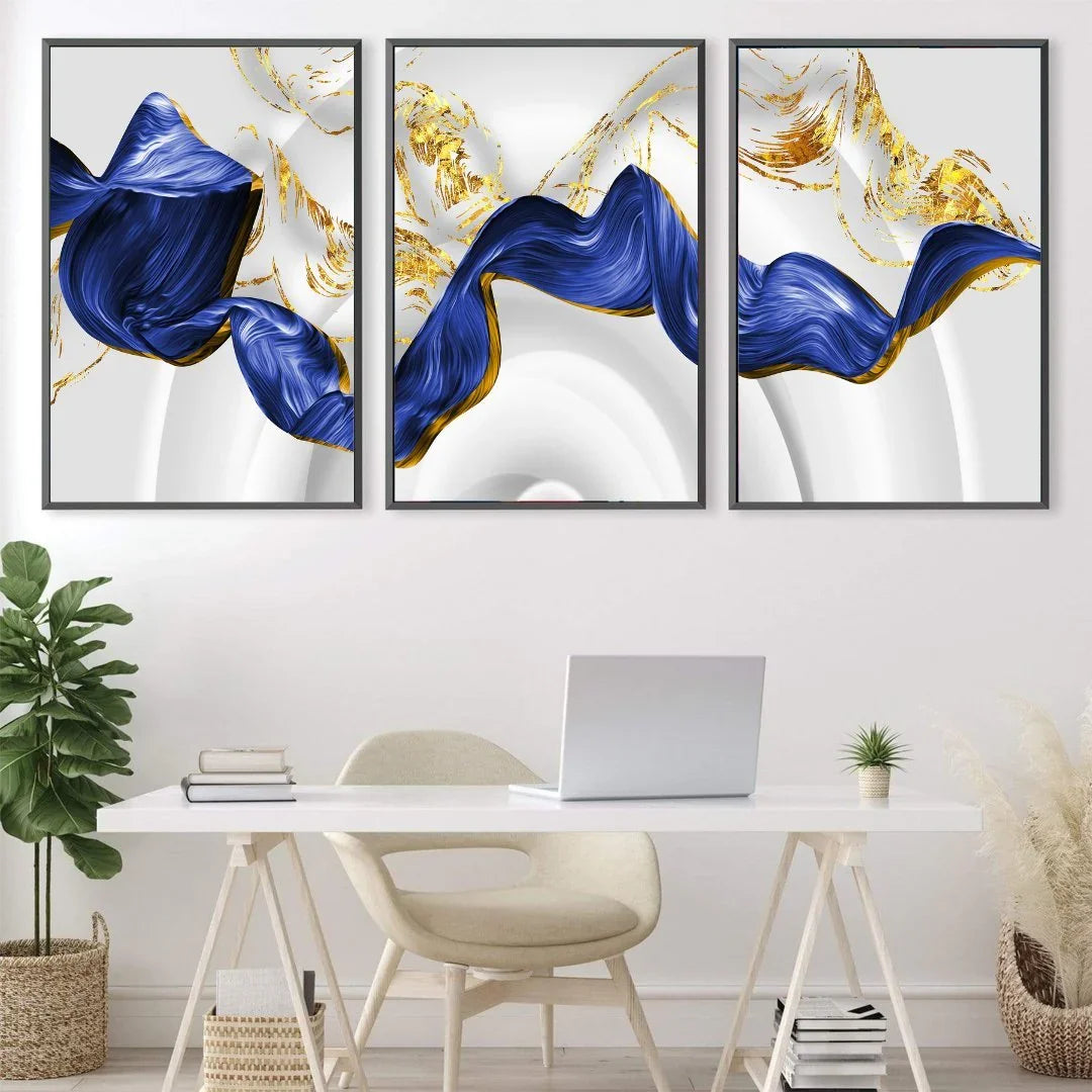 Quadro Stampa su Tela Flusso di blu - CupidoDesign