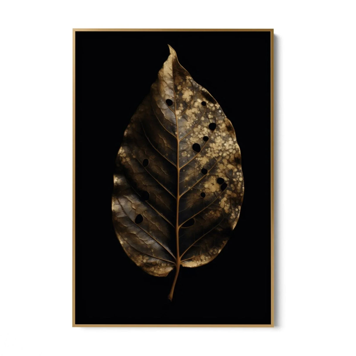 Quadro Stampa su Tela Foglia Gold - CupidoDesign