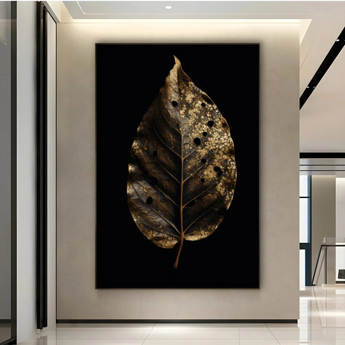 Quadro Stampa su Tela Foglia Gold - CupidoDesign