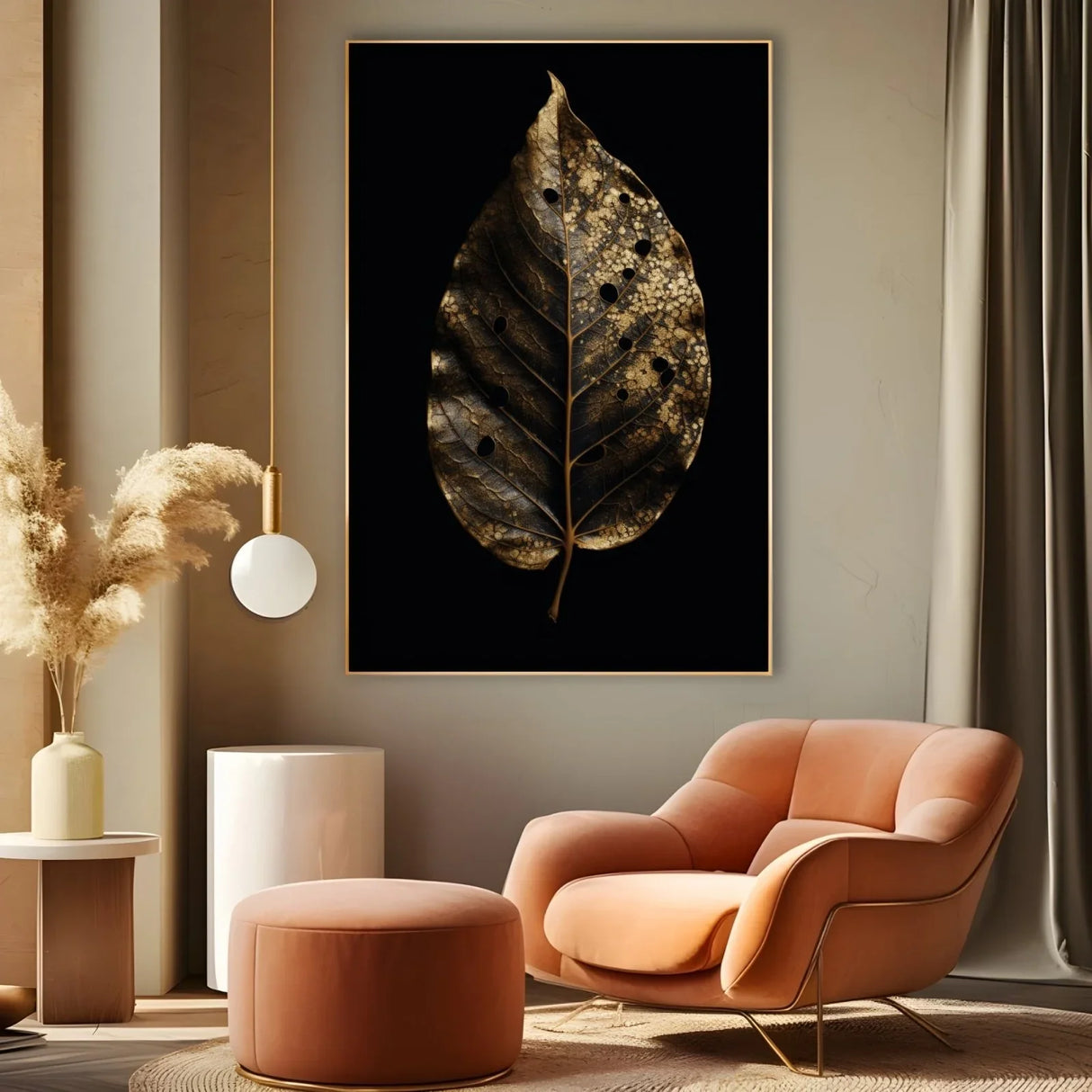 Quadro Stampa su Tela Foglia Gold - CupidoDesign