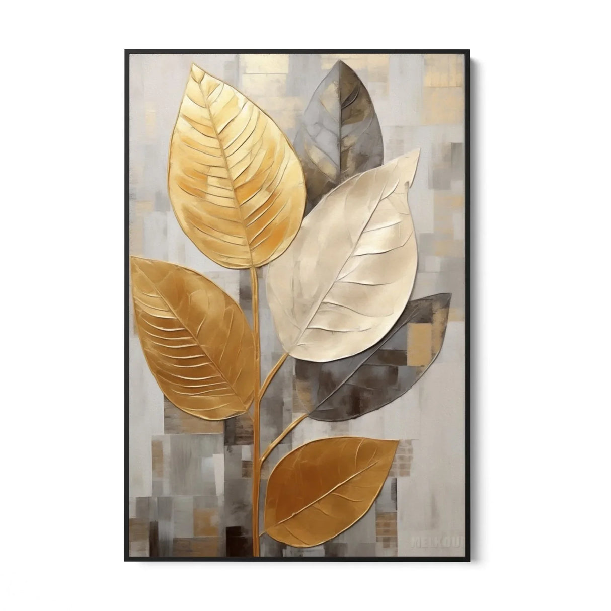 Quadro Stampa su Tela Foglie dorate - CupidoDesign