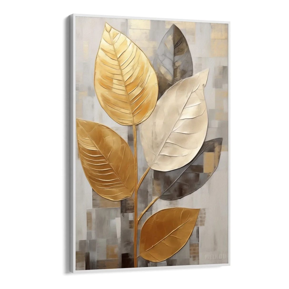 Quadro Stampa su Tela Foglie dorate - CupidoDesign
