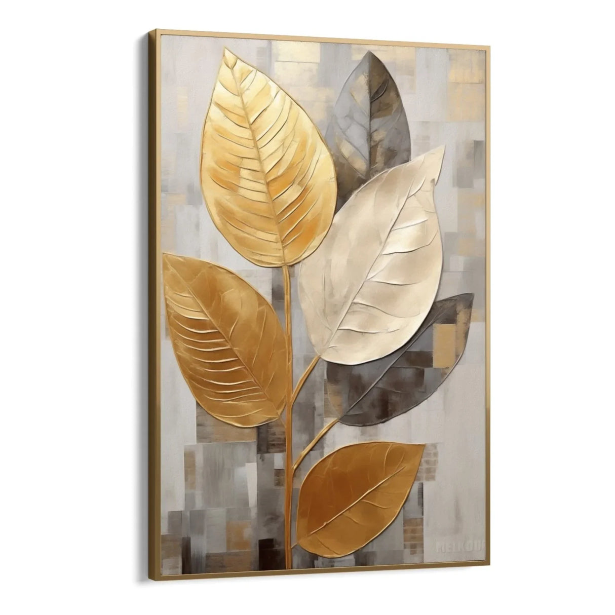 Quadro Stampa su Tela Foglie dorate - CupidoDesign