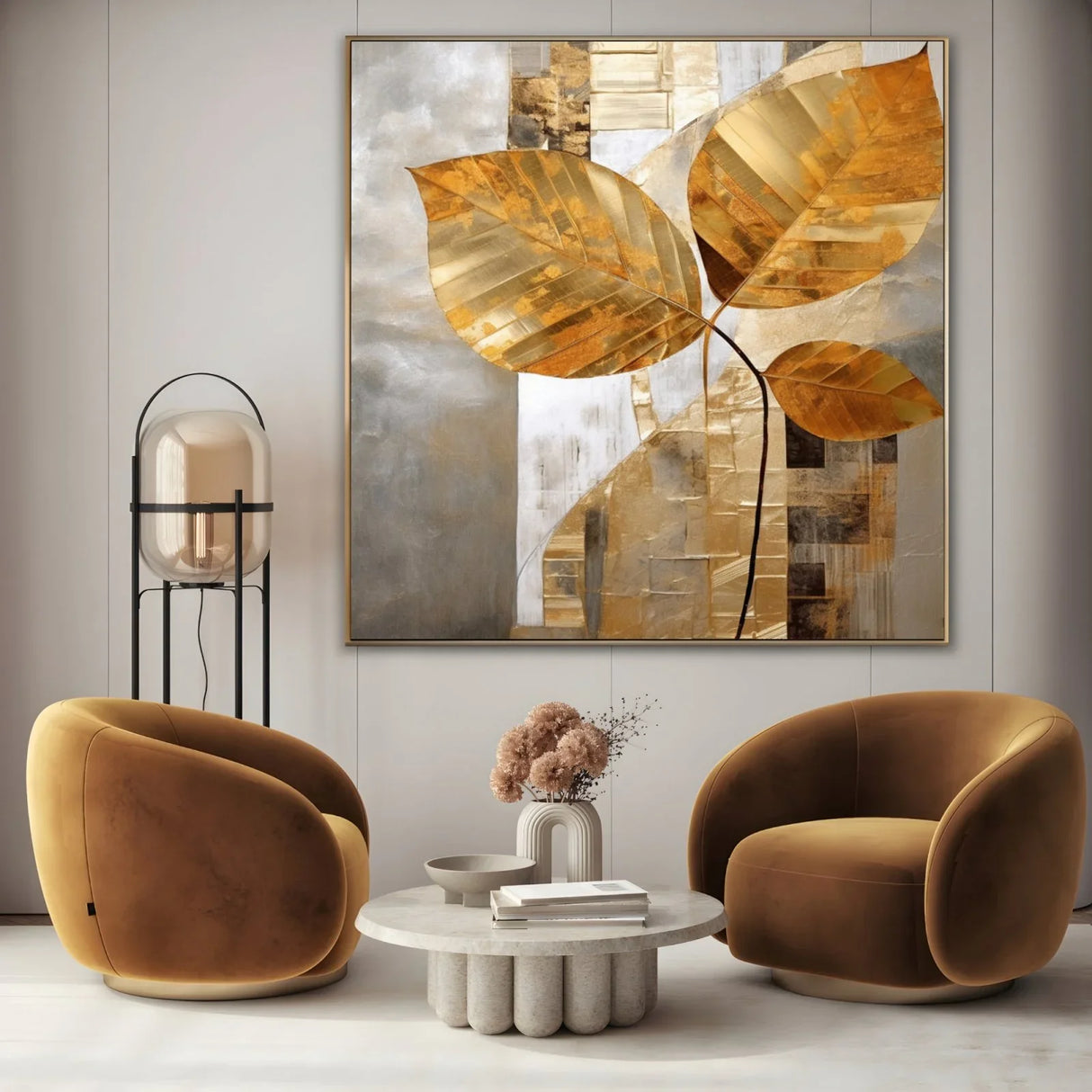 Quadro Stampa su Tela Foglie Lussuose - CupidoDesign