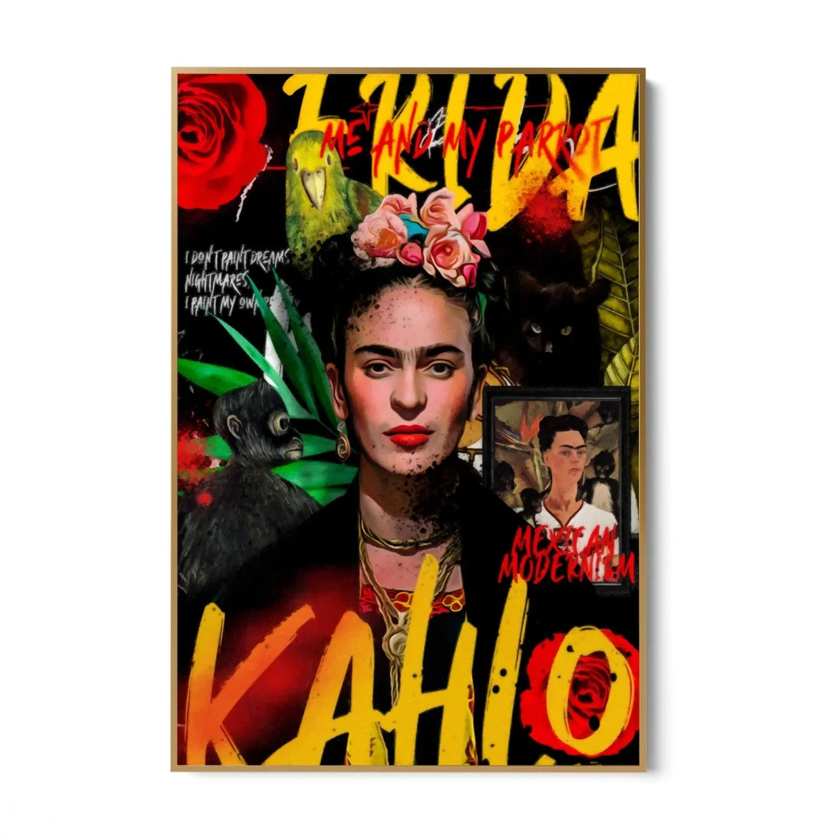 Quadro Stampa su Tela Frida Kahlo Graffiti Art - CupidoDesign