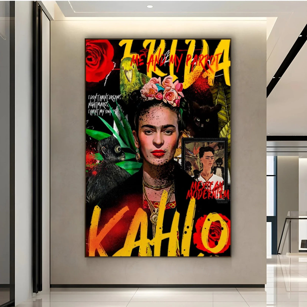Quadro Stampa su Tela Frida Kahlo Graffiti Art - CupidoDesign