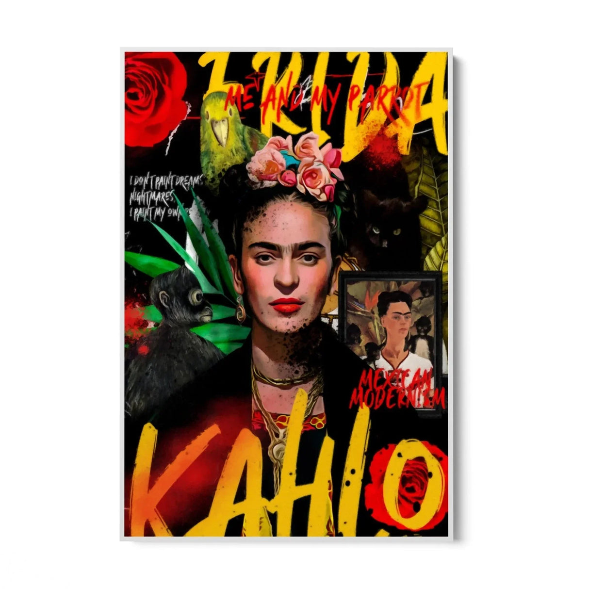 Quadro Stampa su Tela Frida Kahlo Graffiti Art - CupidoDesign