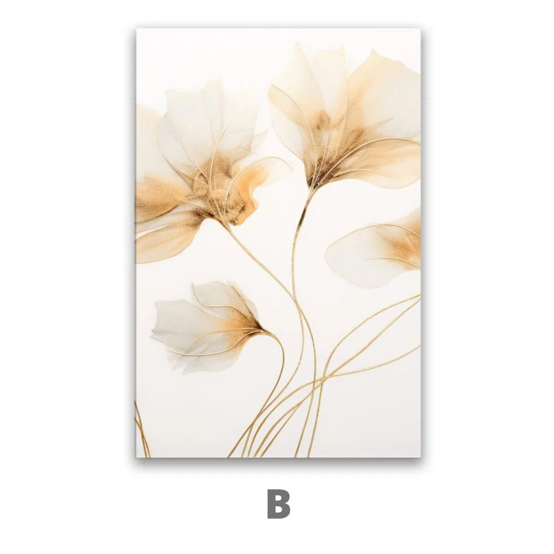 Quadro Stampa su Tela Gardenia dorata - CupidoDesign