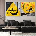 Quadro Stampa su Tela Gialla Geometria - CupidoDesign