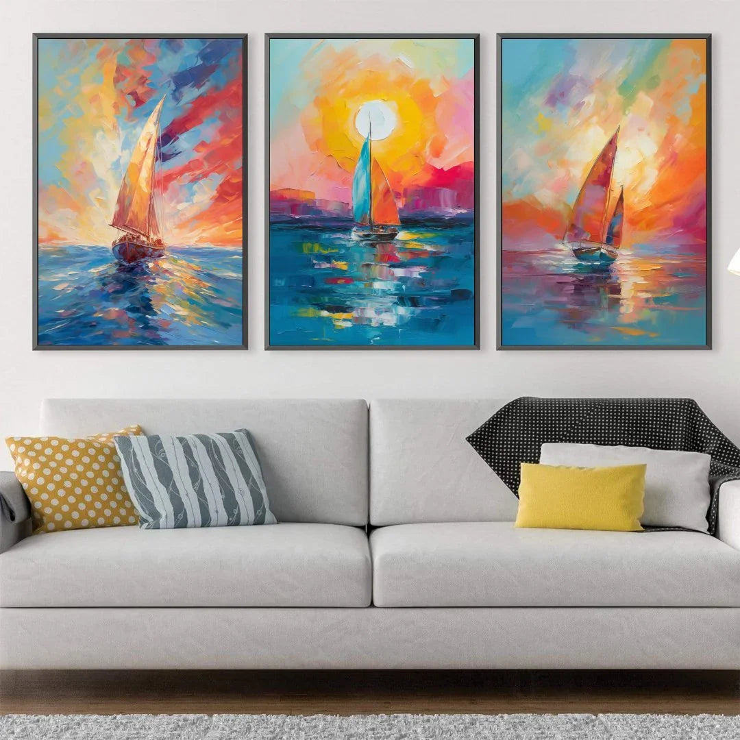 Quadro Stampa su Tela Giornata Colorata - CupidoDesign