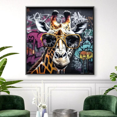 Quadro Stampa su Tela Giraffa Graffiti - CupidoDesign