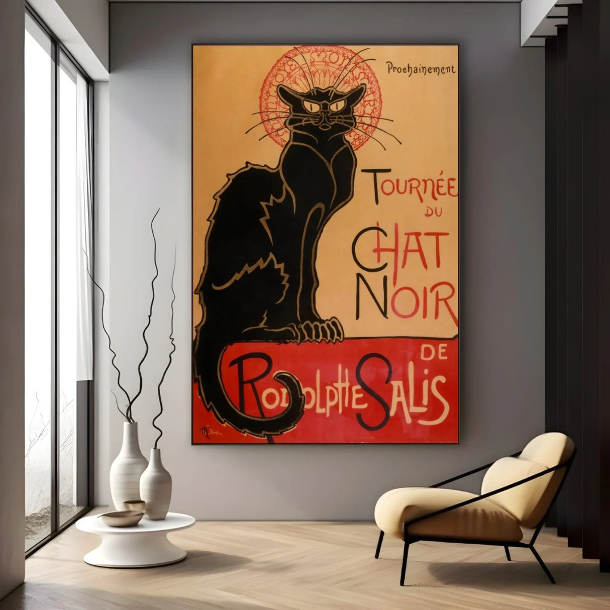 Quadro Stampa su Tela Il Gatto Nero, Théophile Alexandre Steinlen - CupidoDesign
