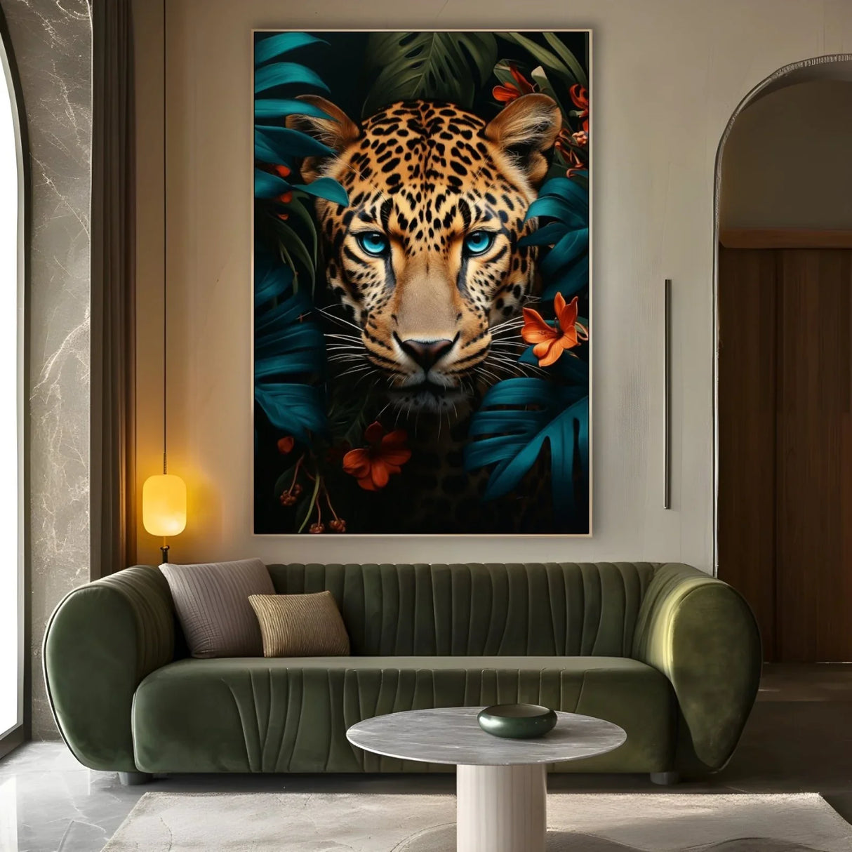 Quadro Stampa su Tela Il ghepardo dagli occhi blu - CupidoDesign