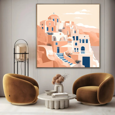 Quadro Stampa su Tela Il paese - CupidoDesign