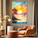 Quadro Stampa su Tela Il tramonto vivace - CupidoDesign