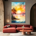 Quadro Stampa su Tela Il tramonto vivace - CupidoDesign