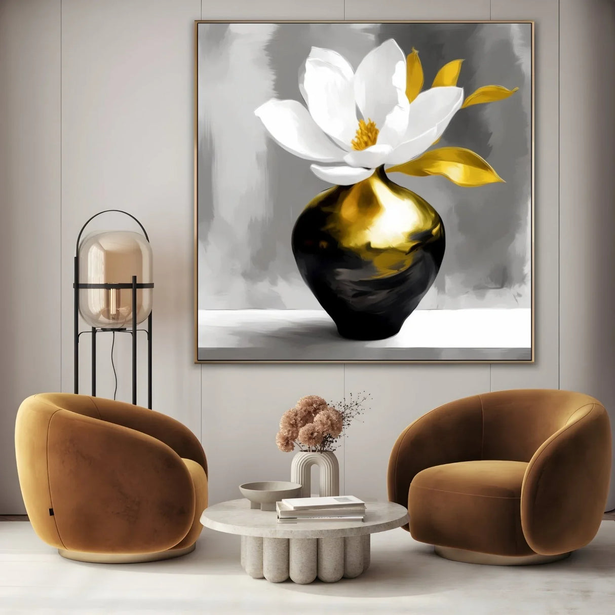 Quadro Stampa su Tela Il vaso dorato - CupidoDesign