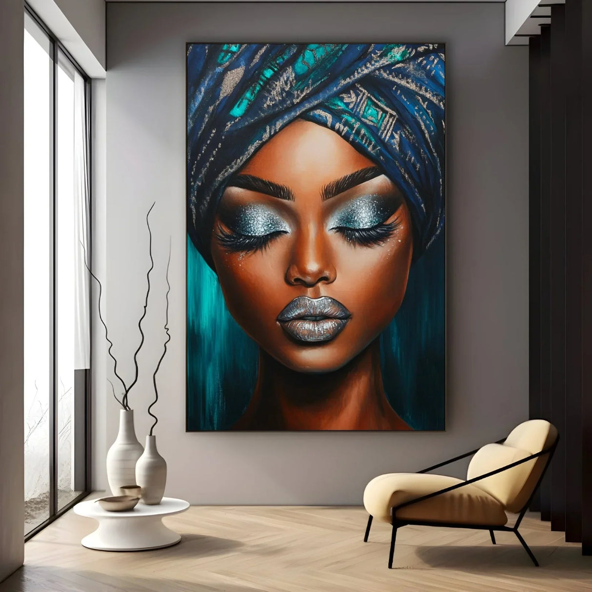 Quadro Stampa su Tela Il volto e la notte - CupidoDesign