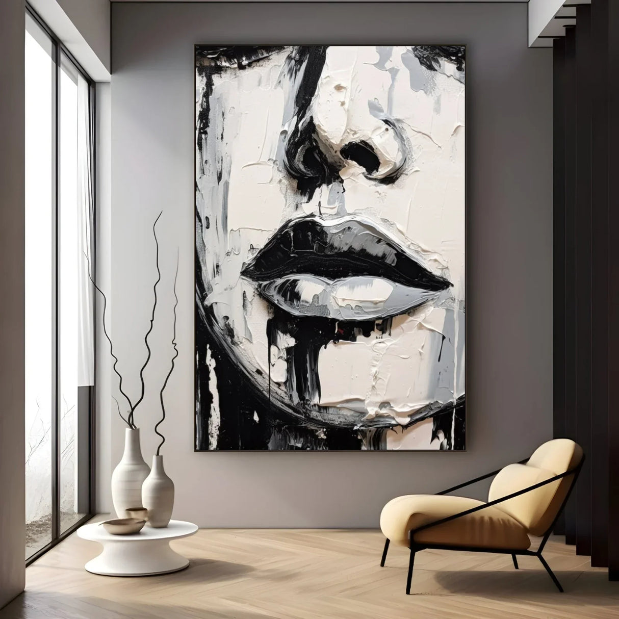Quadro Stampa su Tela Incanto in Bianco e Nero - CupidoDesign