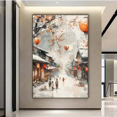 Quadro Stampa su Tela Inverno colorato - CupidoDesign