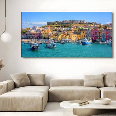 Quadro Stampa su Tela Isola di Procida, Golfo di Napoli - CupidoDesign
