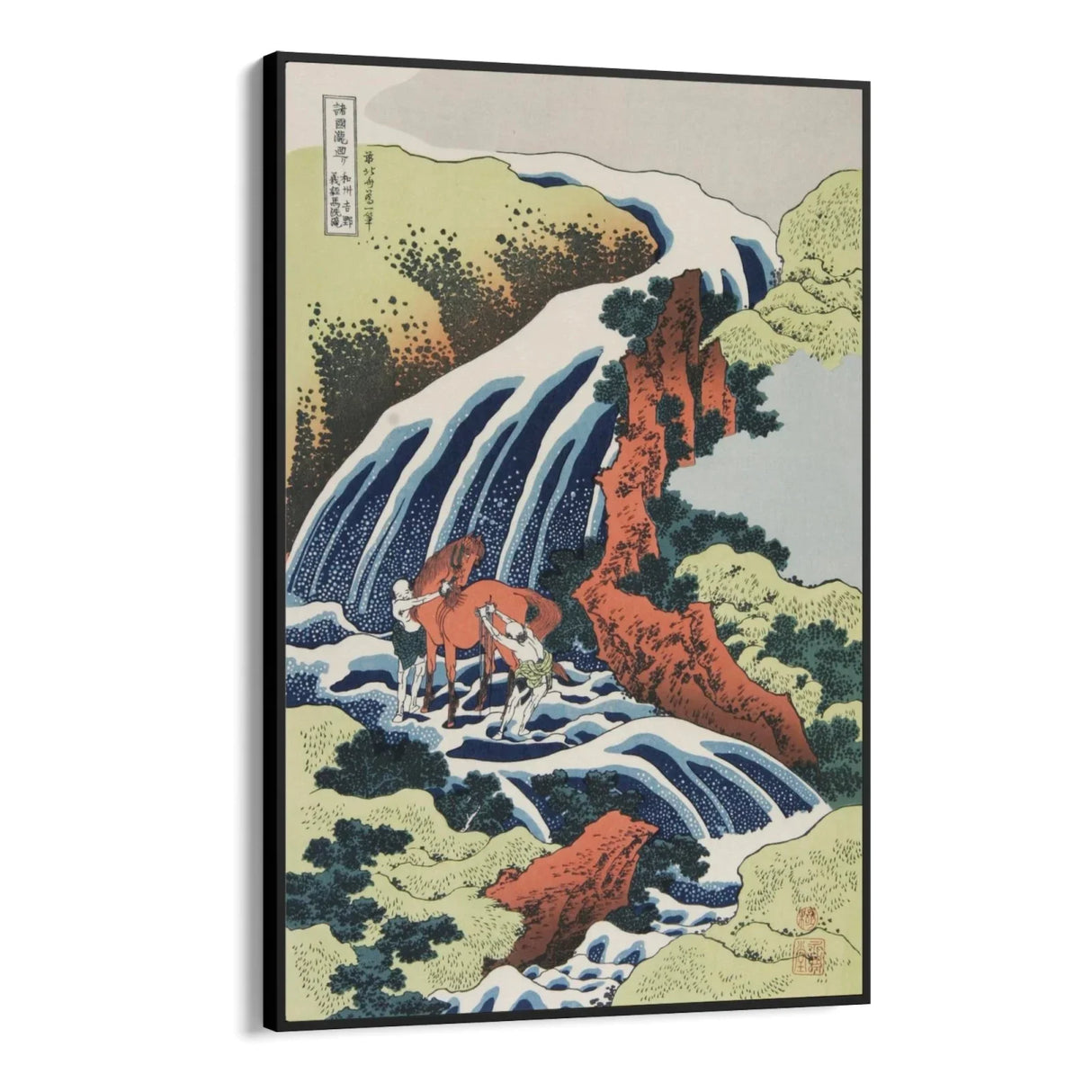 Quadro Stampa su Tela La Cascata del Lavaggio dei Cavalli, Katsushika Hokusai - CupidoDesign