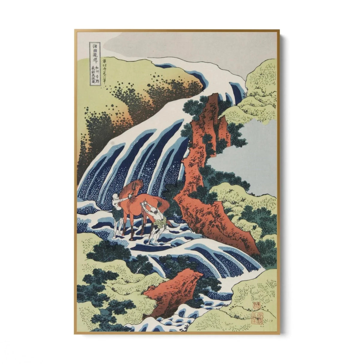 Quadro Stampa su Tela La Cascata del Lavaggio dei Cavalli, Katsushika Hokusai - CupidoDesign