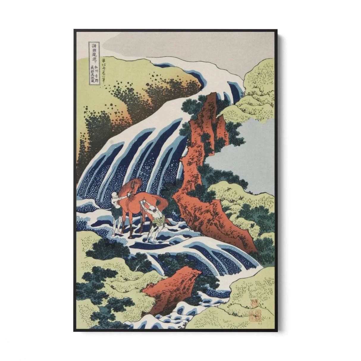 Quadro Stampa su Tela La Cascata del Lavaggio dei Cavalli, Katsushika Hokusai - CupidoDesign
