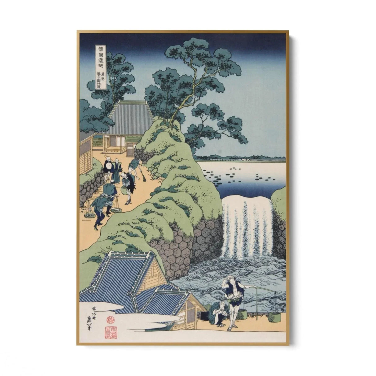 Quadro Stampa su Tela La Cascata di Aoi Heuvel, Katsushika Hokusai - CupidoDesign