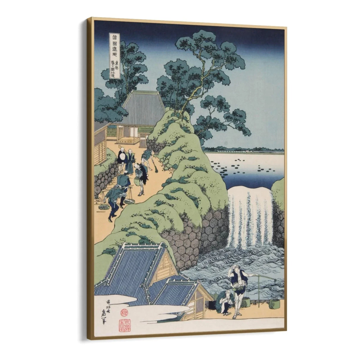 Quadro Stampa su Tela La Cascata di Aoi Heuvel, Katsushika Hokusai - CupidoDesign